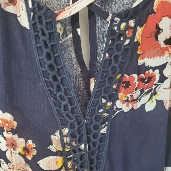 JODIFL NAVY floral flowy tunic dress‎ - Picture 4 of 11